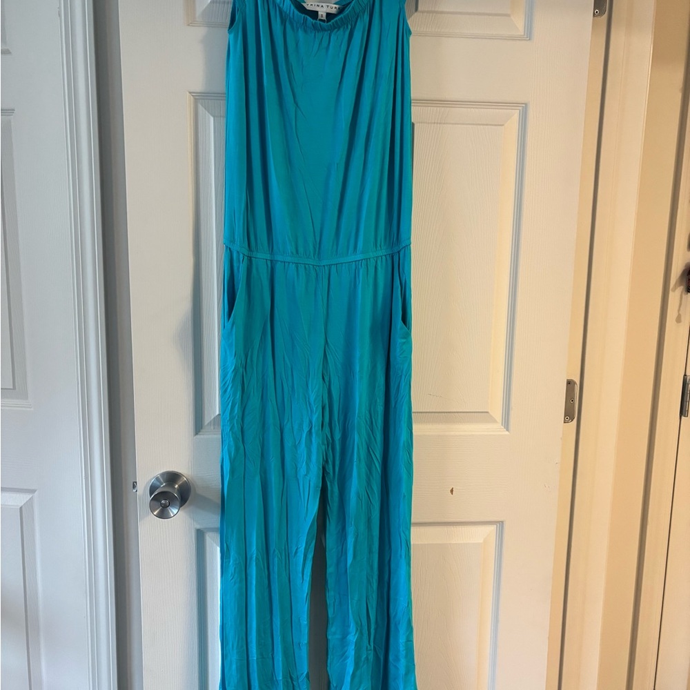 Trina Turk Turquoise Sleeveless Jumpsuit